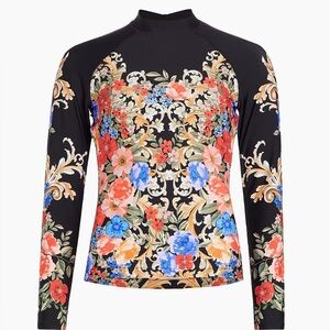 JOHNNY WAS BLACK ROYAL CUT OUT BACK SURF SHIRT
